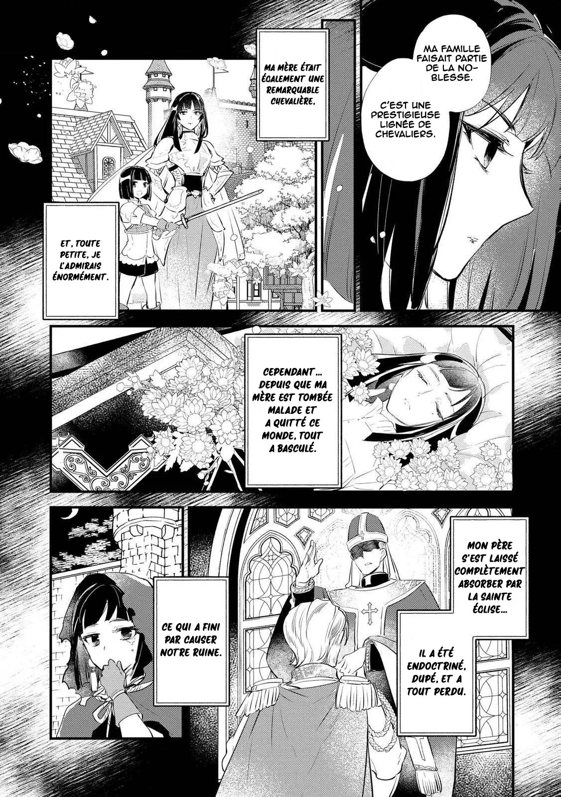 "[Jashin no Chi] ga Nagareteiru" to Iware, Shinsei Kyoukai wo Tsuihou Sareta Shinpu desu. ~Rifujin na Riyuu de Kyoukai wo Oidasaretara, Shinkou Taishou no Megami-sama mo Issho ni Tsuitekichaimashita~ chapitre 6, page 7