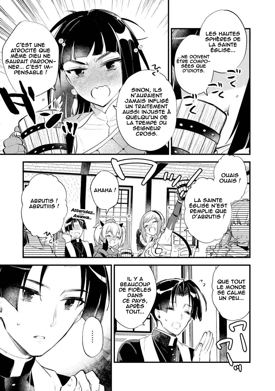 "[Jashin no Chi] ga Nagareteiru" to Iware, Shinsei Kyoukai wo Tsuihou Sareta Shinpu desu. ~Rifujin na Riyuu de Kyoukai wo Oidasaretara, Shinkou Taishou no Megami-sama mo Issho ni Tsuitekichaimashita~ chapitre 6, page 30